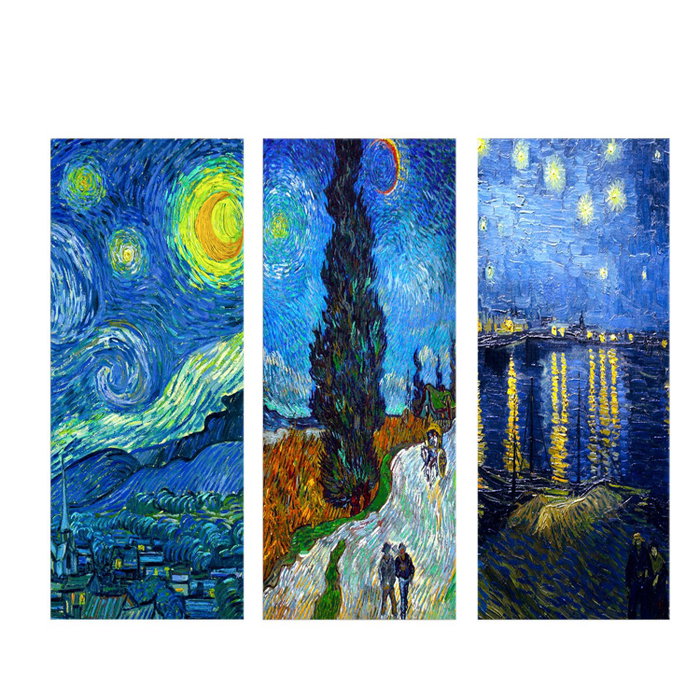 Wallity Cuadro Decorativo Vincent van Gogh Tríptico de MDF
